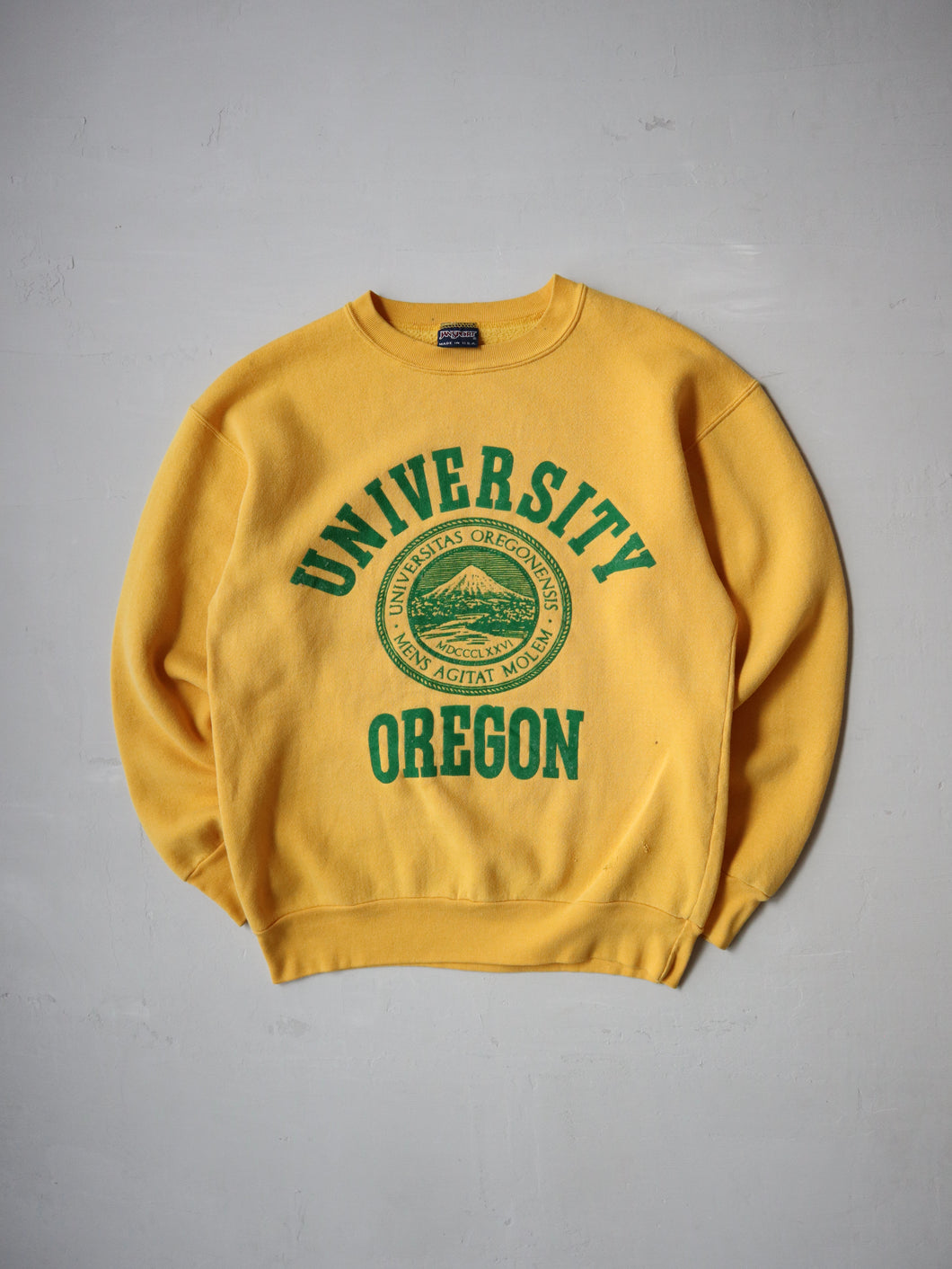 1990's University of Oregon Flocked Sweatshirt - M