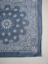 Load image into Gallery viewer, Faded Paisley Navy Made in USA Bandana
