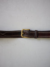 Load image into Gallery viewer, Stitched Brown Leather Belt - 34&quot; - 36&quot;
