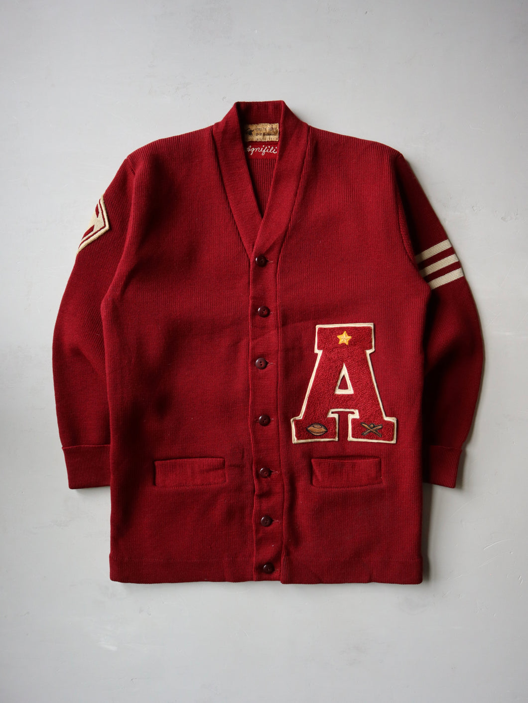 1950's Wool Varsity Cardigan - L