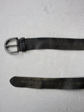 Load image into Gallery viewer, Starburst Black Leather Belt  - 35&quot;- 39&quot;
