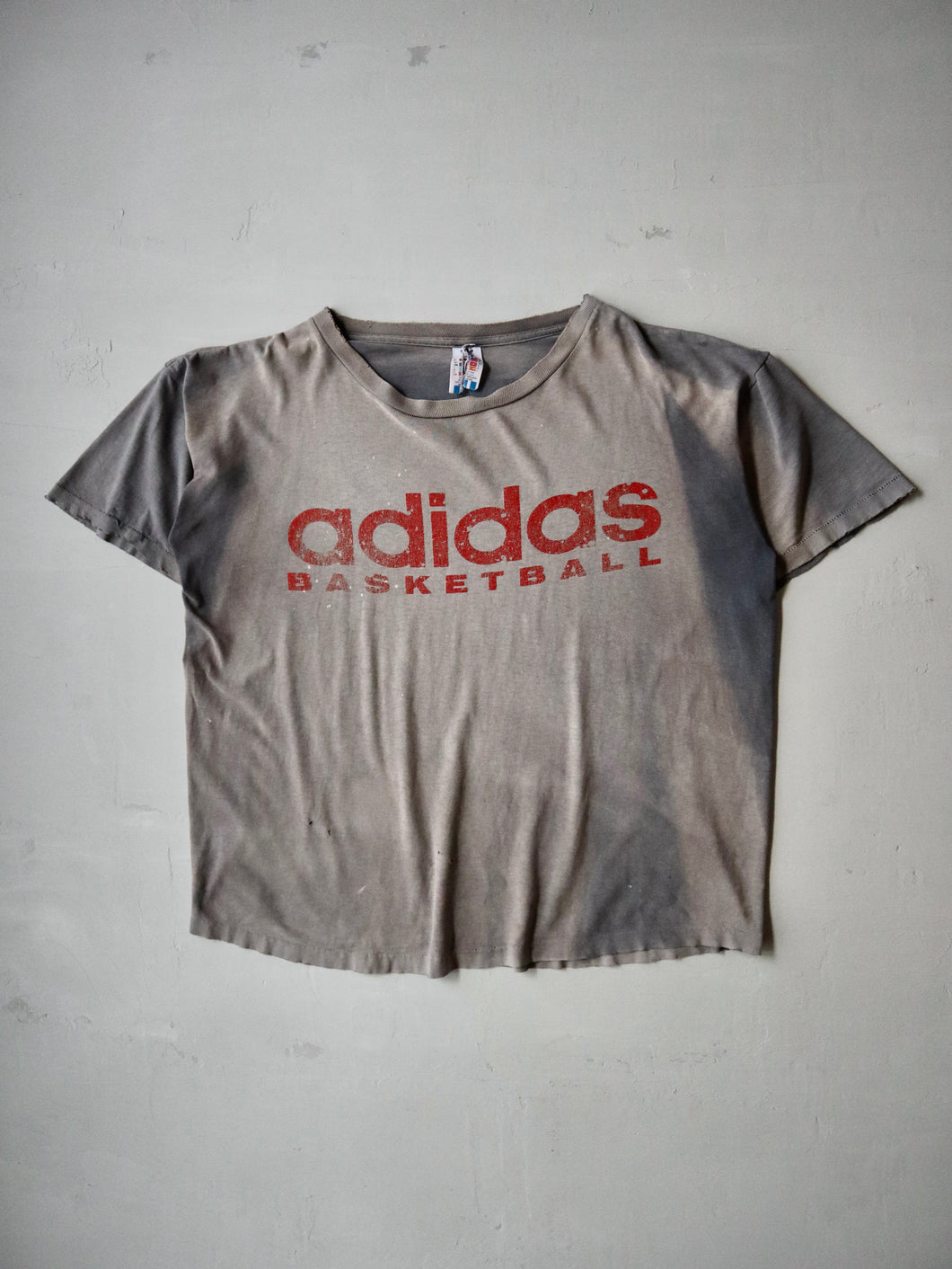 1980's Thrashed & Faded Adidas Tee - L