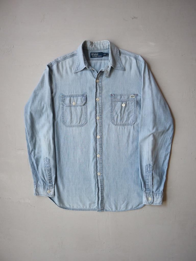 Vintage Polo US-RL Naval Chin Strap Chambray Button Up Shirt - M