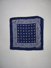 Load image into Gallery viewer, Paisley Navy Made in USA Bandana
