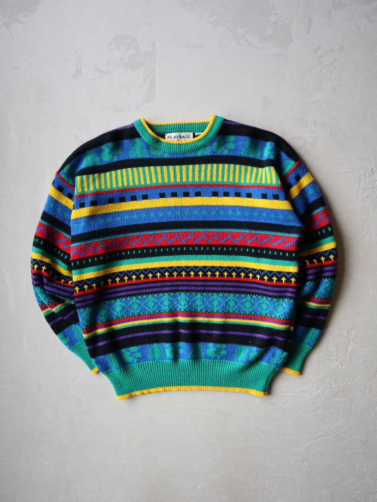 1980's Crazy Knit Sweater - M