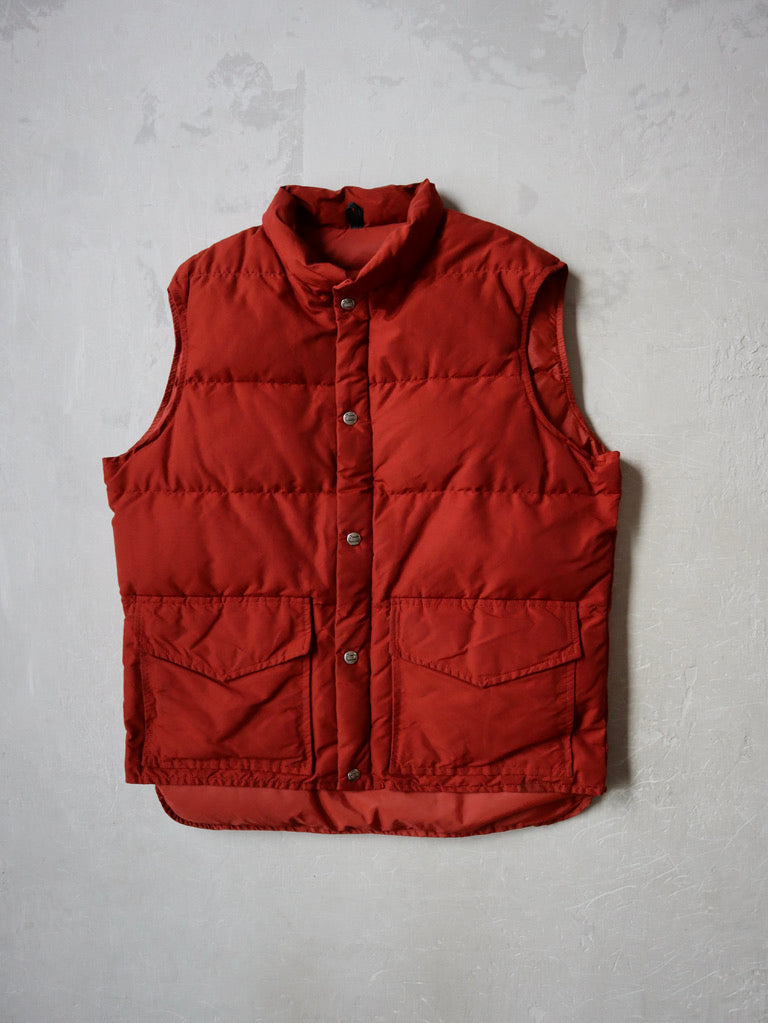 1980's Woolrich Burnt Orange Down Puffer Vest - L