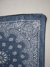 Load image into Gallery viewer, Faded Paisley Navy Made in USA Bandana
