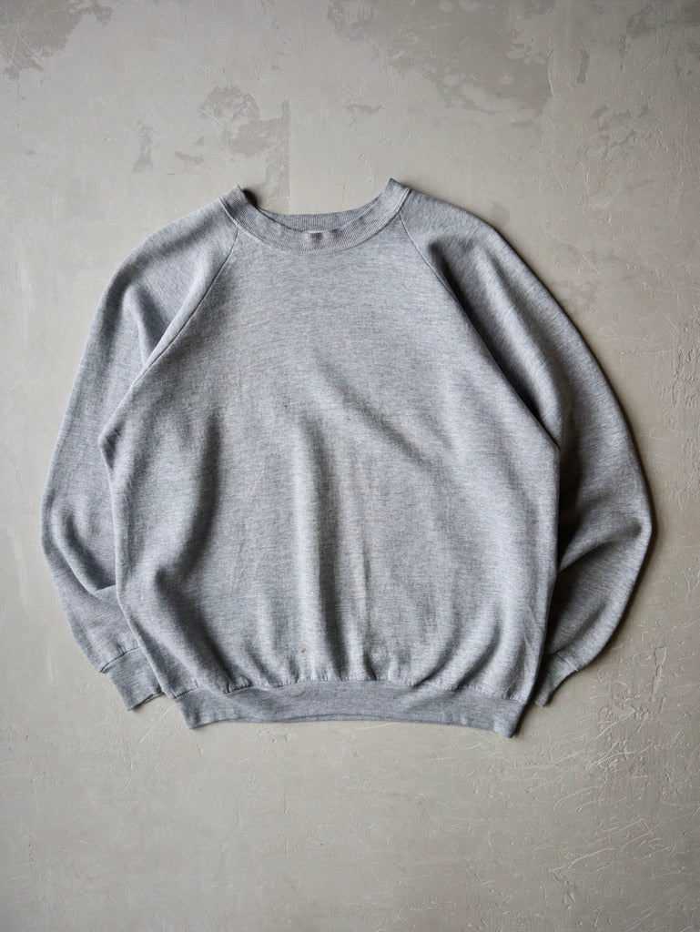 1990's Blank Grey Raglan Sweatshirt - L