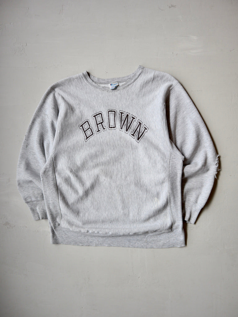 1980's Champion Reverse Weave Brown College Sweatshirt - L/XL