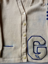 Load image into Gallery viewer, 1940&#39;s Distressed &#39;G&#39; Varsity Cardigan - S/M
