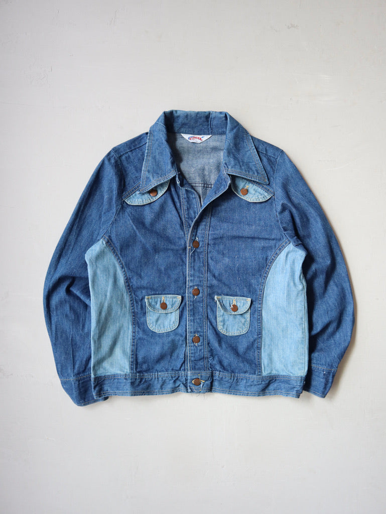 1970's Two Tone Wrangler Denim Jacket - M