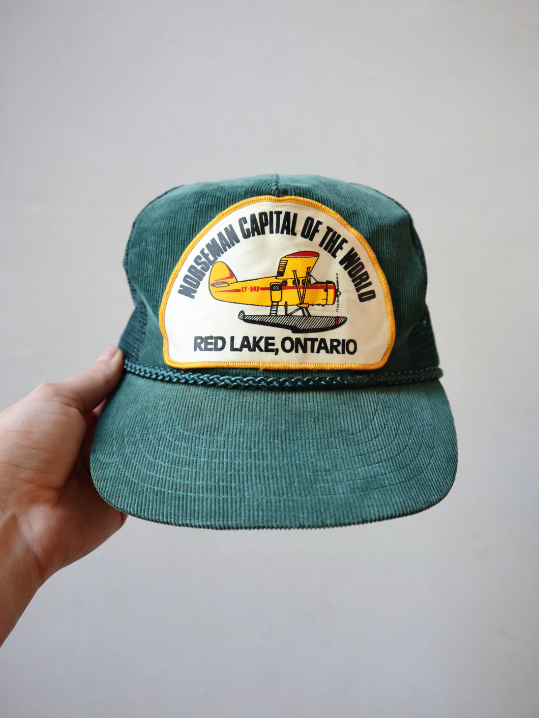 1980's Corduroy Red Lake, Ontario Trucker Cap