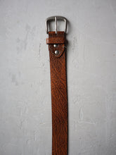 Load image into Gallery viewer, Rugged Brown Leather Belt - 33&quot;-36&quot;
