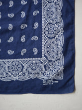 Load image into Gallery viewer, Paisley Navy Made in USA Bandana
